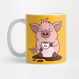 Wired Pig with Coffee Mug